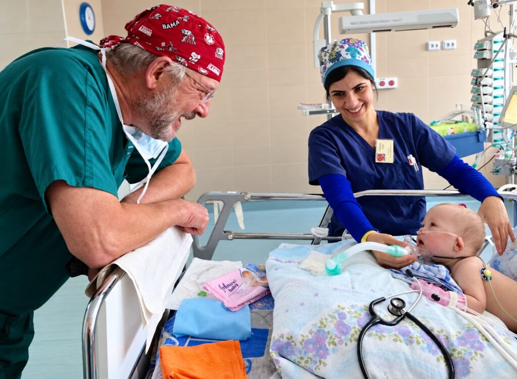 Global Cardiac Alliance clinicians caring for a child