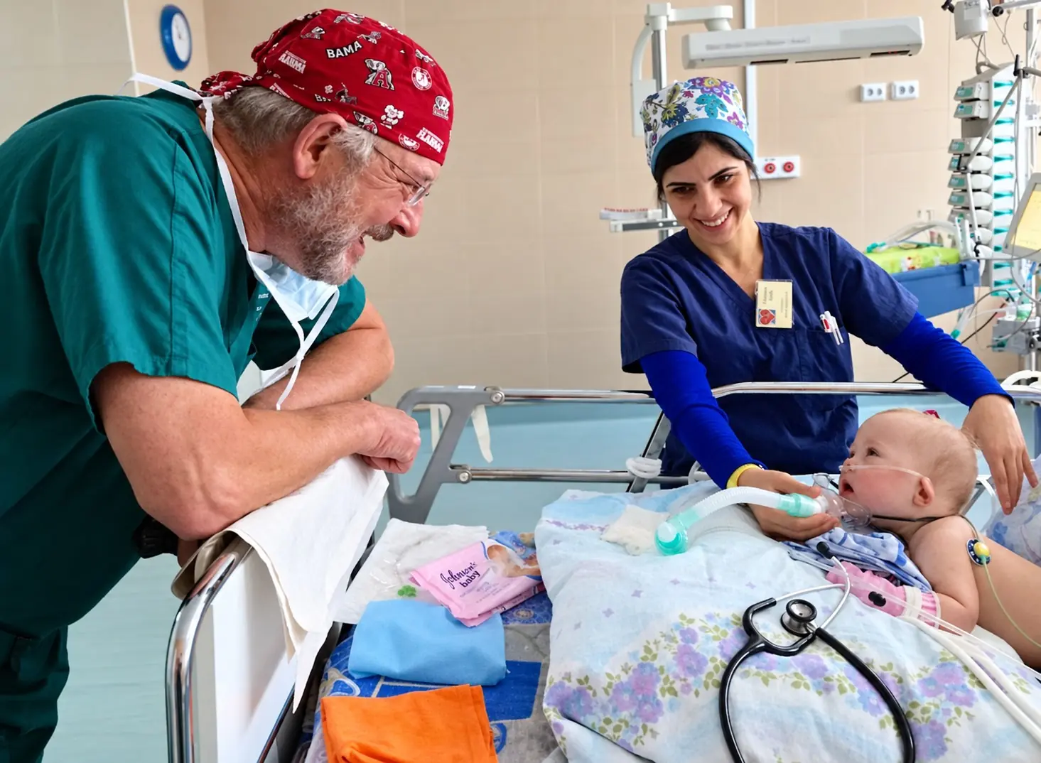Global Cardiac Alliance clinicians caring for a child