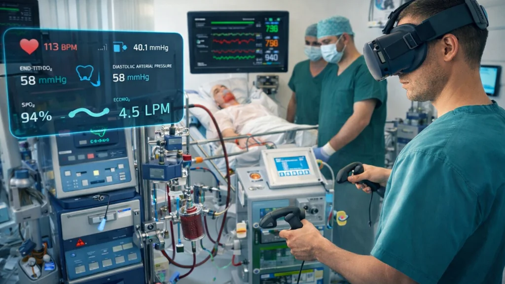 AI-Powered ECMO Digital Twin in Virtual Reality Training