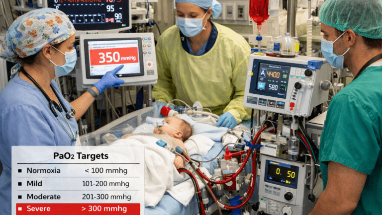 Bright Neonatal ECMO Team Managing Oxygen Targets