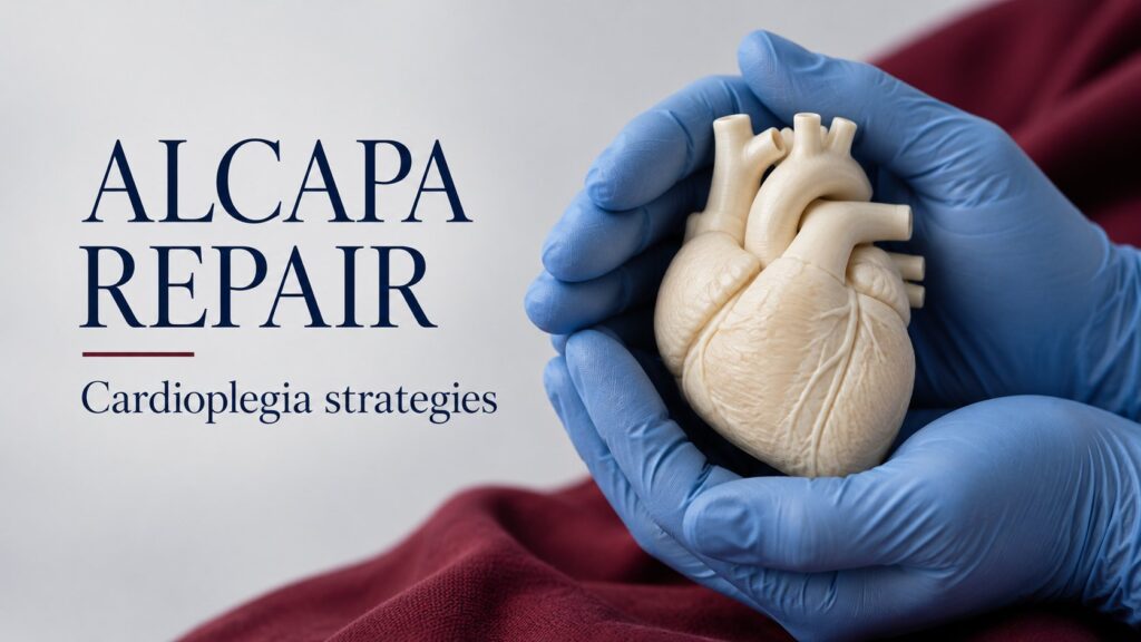 Conceptual illustration of gloved hands protecting a heart teaching model