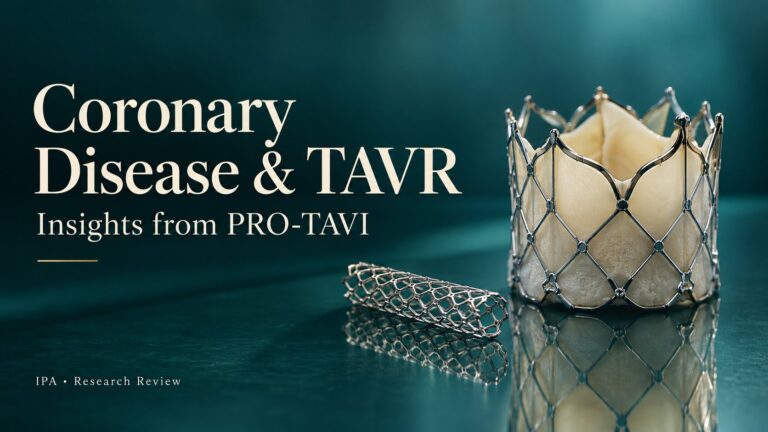Conceptual illustration of a transcatheter valve and coronary stent for the PRO-TAVI research review.