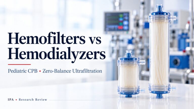 Conceptual illustration of hollow-fiber filtration cartridges for a pediatric CPB research review.