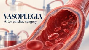 Conceptual illustration of a dilated blood vessel with extracorporeal equipment in the background