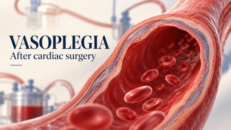Conceptual illustration of a dilated blood vessel with extracorporeal equipment in the background